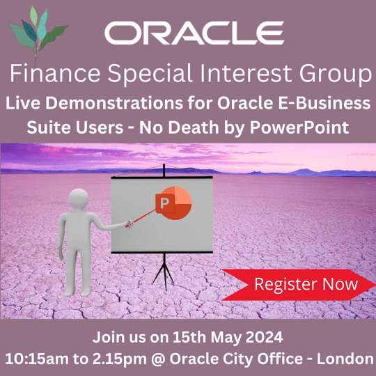 Oracle Applications Unlimited is collaborating with Arcivate to run a Finance Special Interest Group